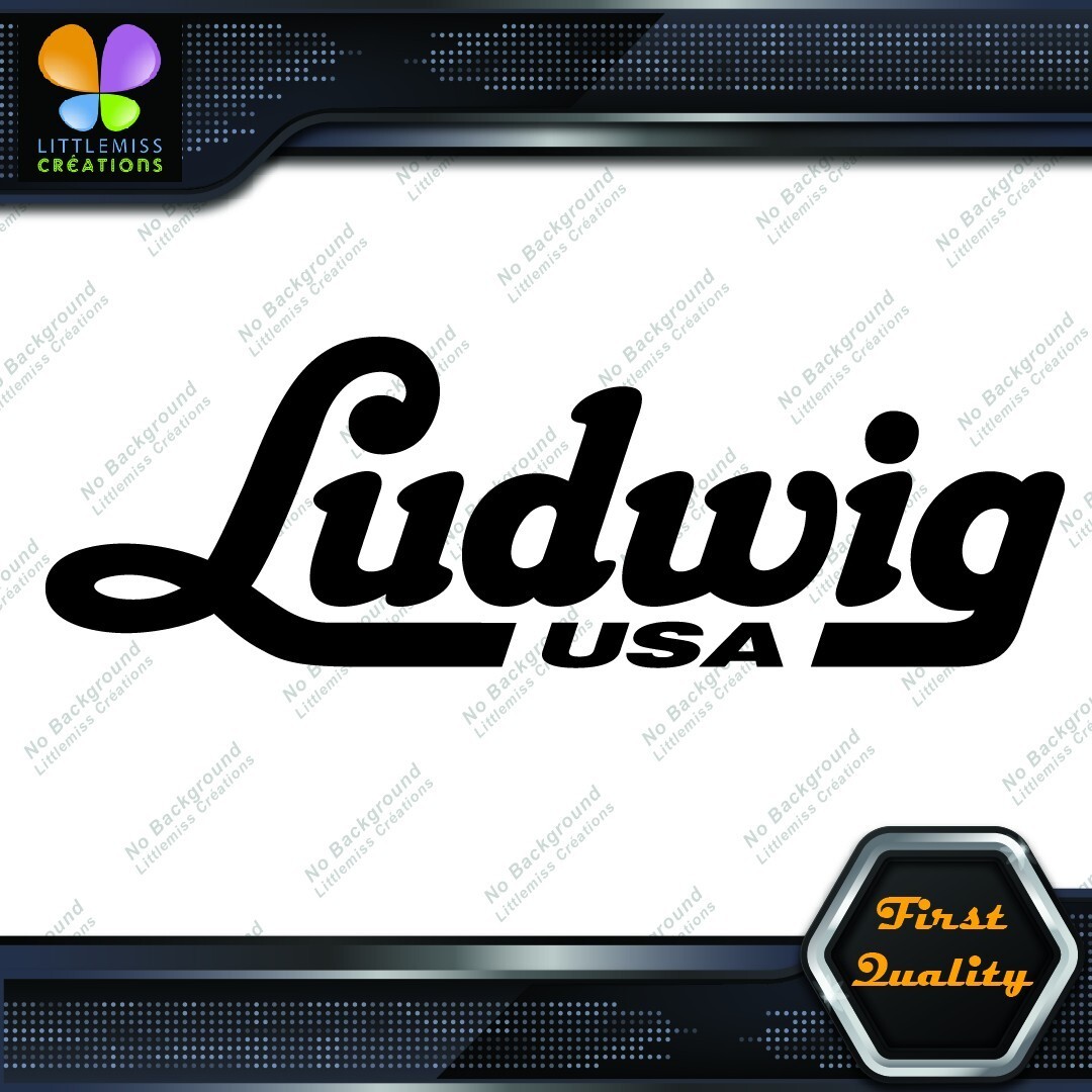 Compatible Ludwig USA Drums Musical Name Logo Vinyl Decals Stickers 276702772900 Compatible Ludwig USA Drums Musical Name Logo Vinyl Decals Stickers - Image 1