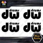 Compatible DW Drums Solid Name Logo Pack of 4 MINI SIZE Decals Stickers Vinyl