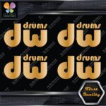 Compatible DW Drums Solid Name Logo Pack of 4 MINI SIZE Decals Stickers Vinyl - Image 17