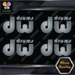 Compatible DW Drums Solid Name Logo Pack of 4 MINI SIZE Decals Stickers Vinyl - Image 18