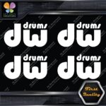 Compatible DW Drums Solid Name Logo Pack of 4 MINI SIZE Decals Stickers Vinyl - Image 3