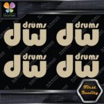 Compatible DW Drums Solid Name Logo Pack of 4 MINI SIZE Decals Stickers Vinyl - Image 23