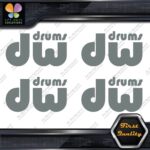 Compatible DW Drums Solid Name Logo Pack of 4 MINI SIZE Decals Stickers Vinyl - Image 4