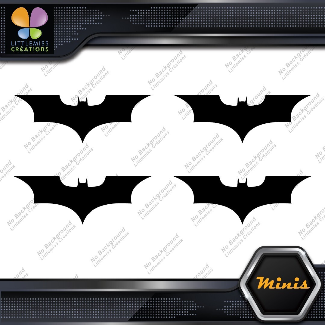 Compatible Batman Emblem Super Hero Pack Of 4 MINI SIZE Decals Stickers Vinyl 277100671220 Compatible Batman Emblem Super Hero Pack of 4 MINI SIZE Decals Stickers Vinyl - Image 1