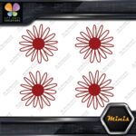 Daisy Hollow Multiple Petals Flowers Pack of 4 MINI SIZE Decals Stickers Vinyl - Image 12