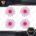 Daisy Hollow Multiple Petals Flowers Pack of 4 MINI SIZE Decals Stickers Vinyl