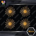 Daisy Hollow Multiple Petals Flowers Pack of 4 MINI SIZE Decals Stickers Vinyl - Image 18