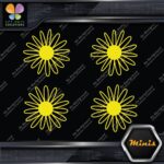 Daisy Hollow Multiple Petals Flowers Pack of 4 MINI SIZE Decals Stickers Vinyl - Image 4