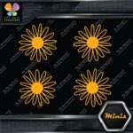 Daisy Hollow Multiple Petals Flowers Pack of 4 MINI SIZE Decals Stickers Vinyl - Image 9