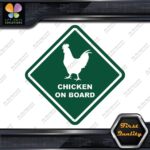 Chicken On Board Warning Sign Diamond Shape Animals Cars Vinyl Decals Stickers - Image 16