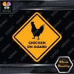 Chicken On Board Warning Sign Diamond Shape Animals Cars Vinyl Decals Stickers - Image 3