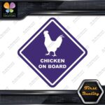 Chicken On Board Warning Sign Diamond Shape Animals Cars Vinyl Decals Stickers - Image 22