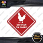 Chicken On Board Warning Sign Diamond Shape Animals Cars Vinyl Decals Stickers - Image 8