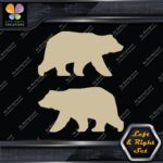 Bear Walking Silhouette Big Wildlife Left & Right Set Vinyl Decals Stickers - Image 24