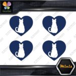 Cat Heart Shape Silhouette Love Cats Pack of 4 MINI SIZE Decals Stickers Vinyl - Image 12