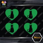 Cat Heart Shape Silhouette Love Cats Pack of 4 MINI SIZE Decals Stickers Vinyl - Image 14