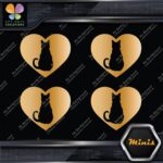 Cat Heart Shape Silhouette Love Cats Pack of 4 MINI SIZE Decals Stickers Vinyl - Image 17
