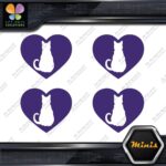 Cat Heart Shape Silhouette Love Cats Pack of 4 MINI SIZE Decals Stickers Vinyl - Image 22