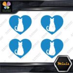 Cat Heart Shape Silhouette Love Cats Pack of 4 MINI SIZE Decals Stickers Vinyl - Image 10
