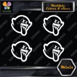 Dope Ghost Boo Only Showing Tongue JDM Pack of 4 MINI SIZE Decals Stickers Vinyl - Image 4