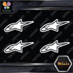 Compatible Alpinestars Moto Emblem Pack of 4 MINI SIZE Decals Stickers Vinyl - Image 4