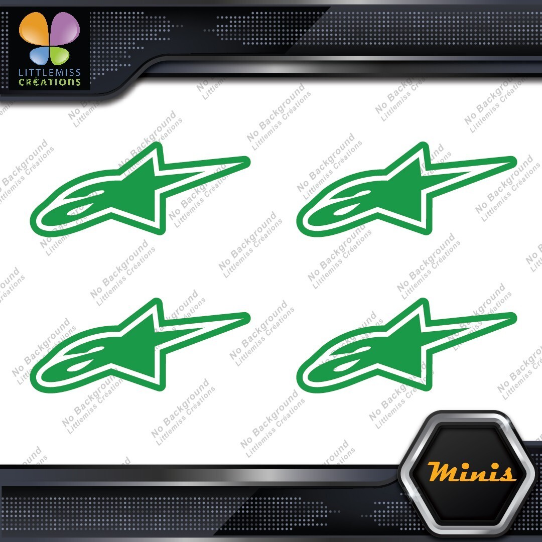 Compatible Alpinestars Moto Emblem Pack Of 4 MINI SIZE Decals Stickers Vinyl 277157660301 Compatible Alpinestars Moto Emblem Pack of 4 MINI SIZE Decals Stickers Vinyl - Image 1