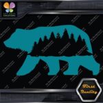 Bear With Forest In Belly Silhouette Black Wild Animals Vinyl Decals Stickers - Image 13