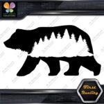 Bear With Forest In Belly Silhouette Black Wild Animals Vinyl Decals Stickers