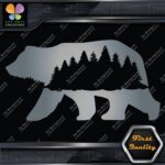 Bear With Forest In Belly Silhouette Black Wild Animals Vinyl Decals Stickers - Image 18