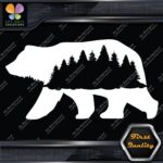 Bear With Forest In Belly Silhouette Black Wild Animals Vinyl Decals Stickers - Image 3