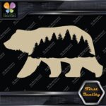 Bear With Forest In Belly Silhouette Black Wild Animals Vinyl Decals Stickers - Image 23