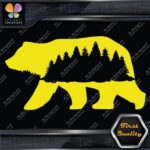 Bear With Forest In Belly Silhouette Black Wild Animals Vinyl Decals Stickers - Image 5