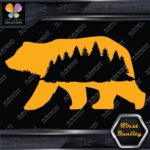Bear With Forest In Belly Silhouette Black Wild Animals Vinyl Decals Stickers - Image 6