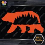 Bear With Forest In Belly Silhouette Black Wild Animals Vinyl Decals Stickers - Image 7