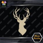 Deer Head Hunting Rack Antlers Stag Buck Male Bust Chest Decals Stickers Vinyl - Image 23