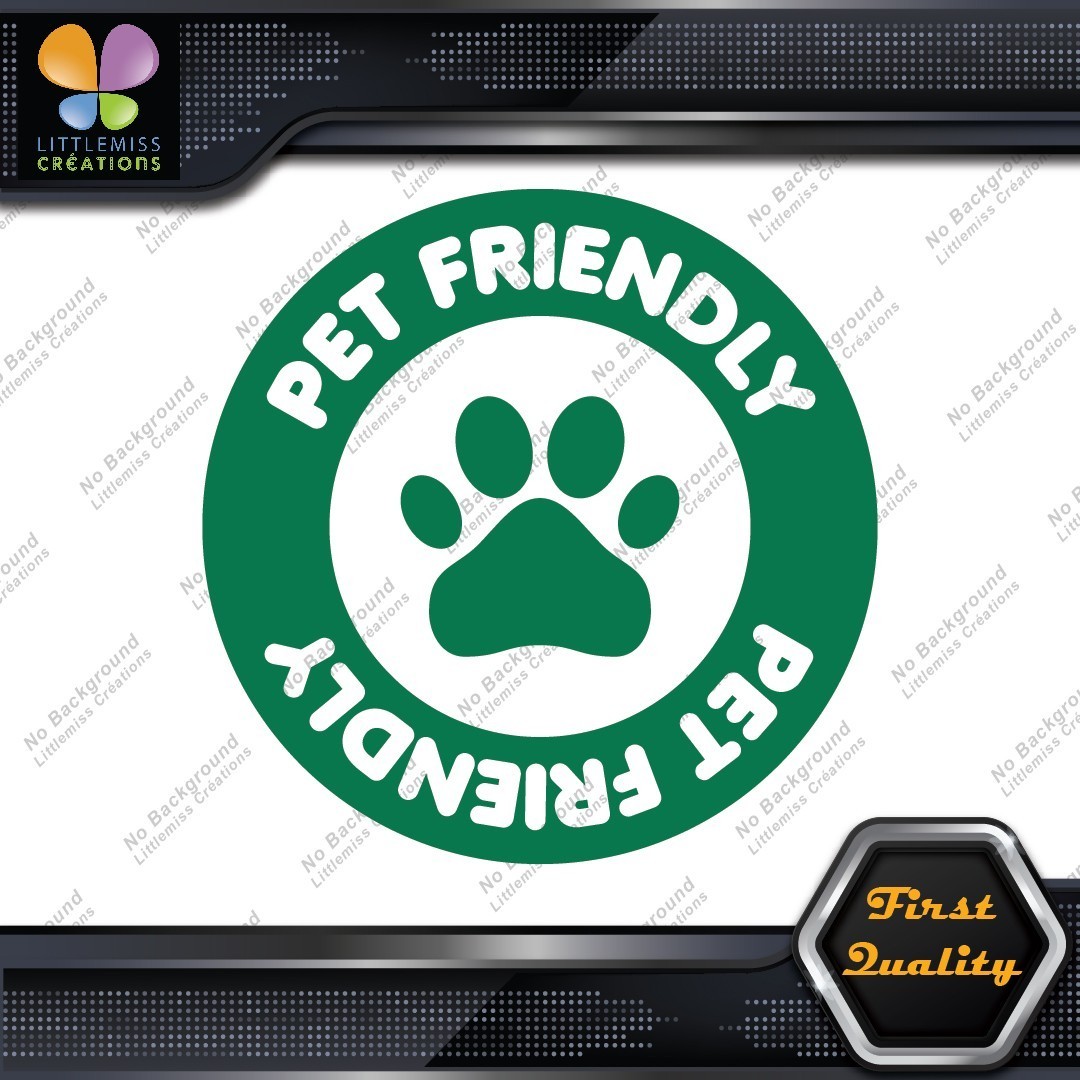 Pet Friendly Circle Door Sign Message Stores Shops Decals Stickers Vinyl 277476551931 Pet Friendly Circle Door Sign Message Stores Shops Decals Stickers Vinyl - Image 1