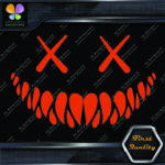 Creepy Smile Monster Scary Evil Face X Eyes Sharp Teeth Vinyls Decals Stickers
