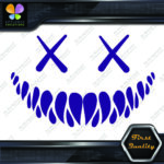 Creepy Smile Monster Scary Evil Face X Eyes Sharp Teeth Vinyls Decals Stickers - Image 3