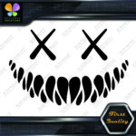 Creepy Smile Monster Scary Evil Face X Eyes Sharp Teeth Vinyls Decals Stickers - Image 5