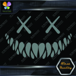 Creepy Smile Monster Scary Evil Face X Eyes Sharp Teeth Vinyls Decals Stickers - Image 8