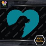 Golden Retriever Heart Shape Silhouette Dogs Head Love Decals Stickers Vinyl - Image 14