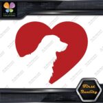 Golden Retriever Heart Shape Silhouette Dogs Head Love Decals Stickers Vinyl