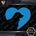 Golden Retriever Heart Shape Silhouette Dogs Head Love Decals Stickers Vinyl - Image 3