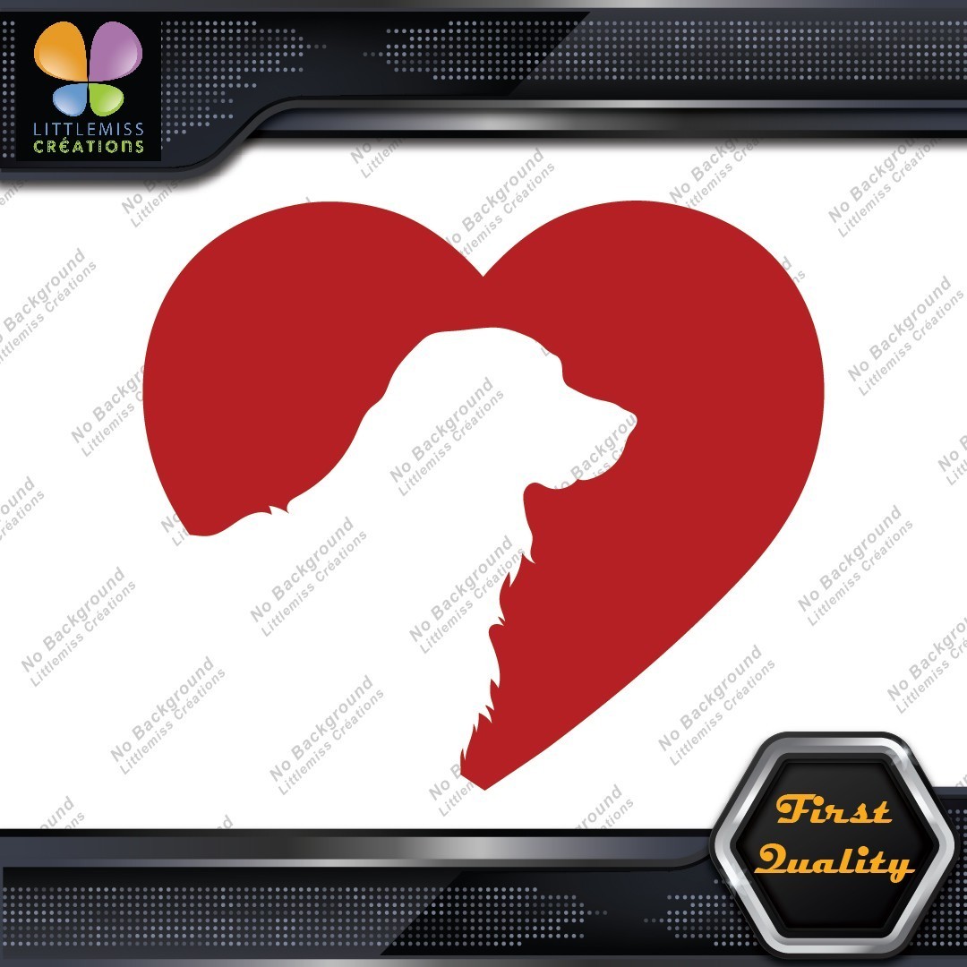 Golden Retriever Heart Shape Silhouette Dogs Head Love Decals Stickers Vinyl 277393569751 Golden Retriever Heart Shape Silhouette Dogs Head Love Decals Stickers Vinyl - Image 1