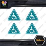 Handicap Triangle Wheelchair Disabled Pack of 4 MINI SIZE Decals Stickers Vinyl - Image 13