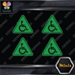 Handicap Triangle Wheelchair Disabled Pack of 4 MINI SIZE Decals Stickers Vinyl - Image 14