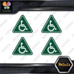 Handicap Triangle Wheelchair Disabled Pack of 4 MINI SIZE Decals Stickers Vinyl - Image 16