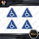 Handicap Triangle Wheelchair Disabled Pack of 4 MINI SIZE Decals Stickers Vinyl