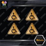 Handicap Triangle Wheelchair Disabled Pack of 4 MINI SIZE Decals Stickers Vinyl - Image 17