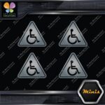 Handicap Triangle Wheelchair Disabled Pack of 4 MINI SIZE Decals Stickers Vinyl - Image 18